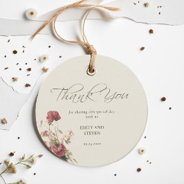 Étiquettes Cadeau Rose Fleur sauvage Mariage élégant et Dusty