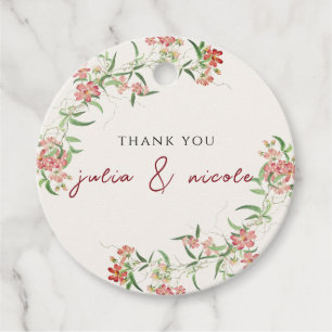 Étiquettes Cadeau Rose Fleur Sauvage Rose Printemps Mariage