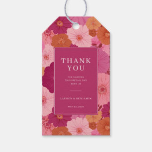 Étiquettes-cadeau Rose Floral Chaleureux Merci