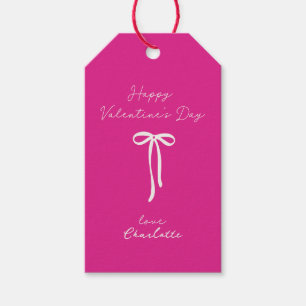 Étiquettes-cadeau Rose fluo Jour de la Saint Valentin