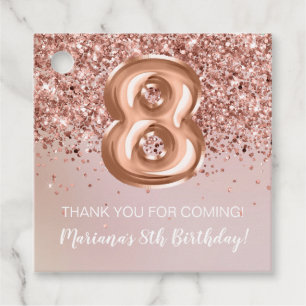 Étiquettes Cadeau Rose Gold 8ème anniversaire