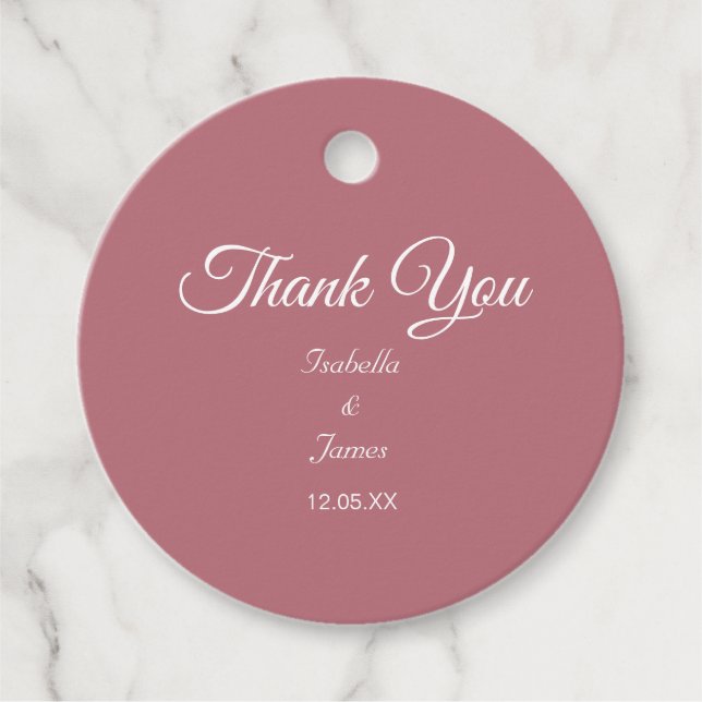 Étiquettes Cadeau Rose Gold Merci (Devant)