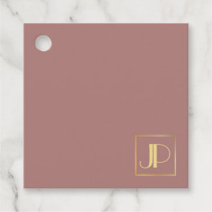 Étiquettes Cadeau Rose Gold Moderne Élégant Modèle Or Monogramme
