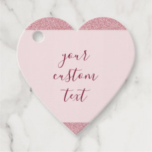Étiquettes Cadeau Rose Gold Pailleté Regard Texte Personnalisé Forme