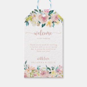 Étiquettes-cadeau Rose Gold Spring Floral Mariage Bienvenue