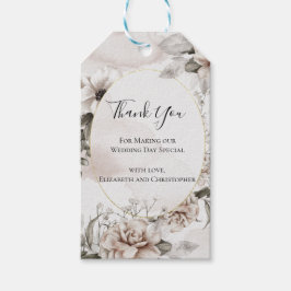 Étiquettes-cadeau Rose Gris Floral Fleurs Mariage botanique