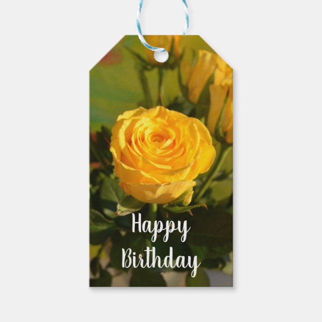 Étiquettes-cadeau Rose jaune (Devant)