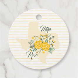 Étiquettes Cadeau Rose jaune du Texas - En vichy Mariage d'État