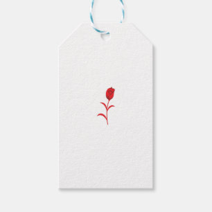 Étiquettes-cadeau Rose Madder, Lava Rouge, motif floral