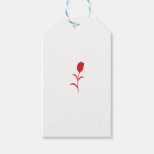 Étiquettes-cadeau Rose Madder, Rouge lave, design floral