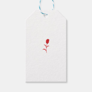 Étiquettes-cadeau Rose Madder, Rouge lave, design floral