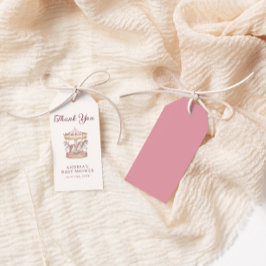 Étiquettes-cadeau Rose Pâle Carrousel Adorable Fille Baby Shower
