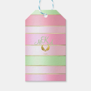 Étiquettes-cadeau Rose pastel et vert menthe élégants 
