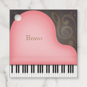 Étiquettes Cadeau Rose Pink Grand Piano Élégante Musique Personnalis
