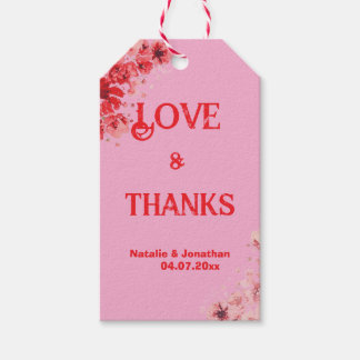 Étiquettes-cadeau Rose romantique Floral Wedding Remerciement
