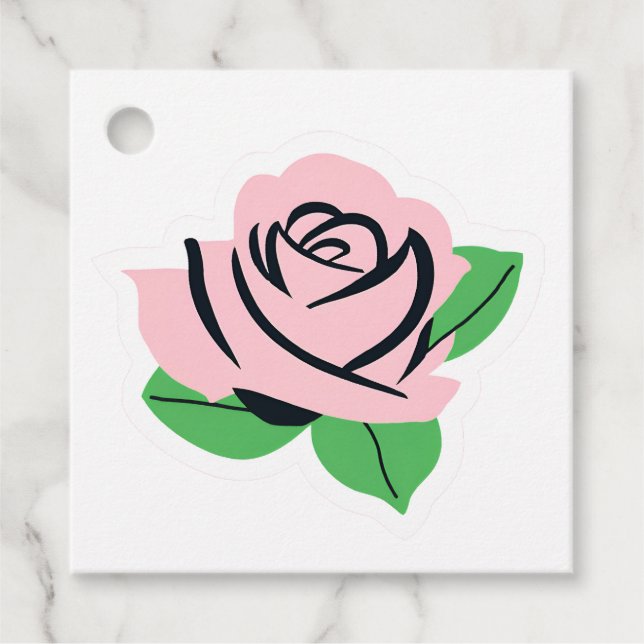 Étiquettes Cadeau Rose rose rose (Devant)