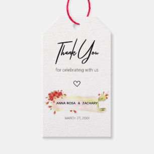 Étiquettes-cadeau *~* Rose rouge Merci Floral Mariage