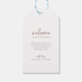 Étiquettes-cadeau Rose Rustique Gold Script Mariage Bienvenue Tags c