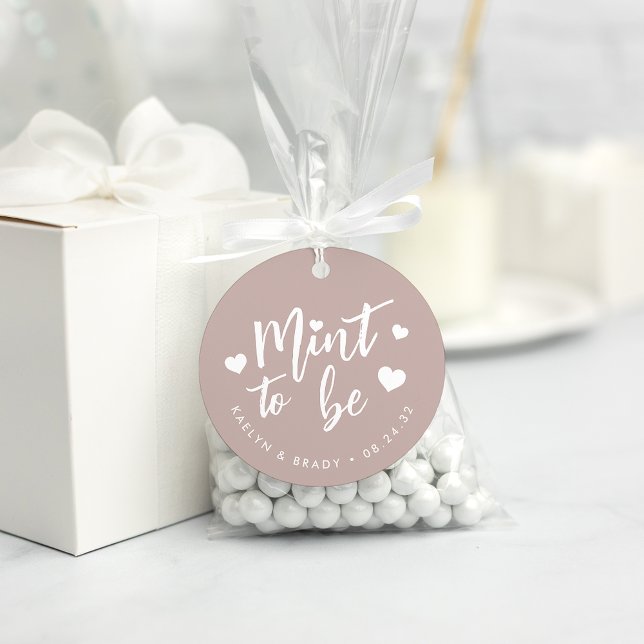 Étiquettes Cadeau Rose Taupe | Monnaie à être un Mariage personnalis (Créateur téléchargé)