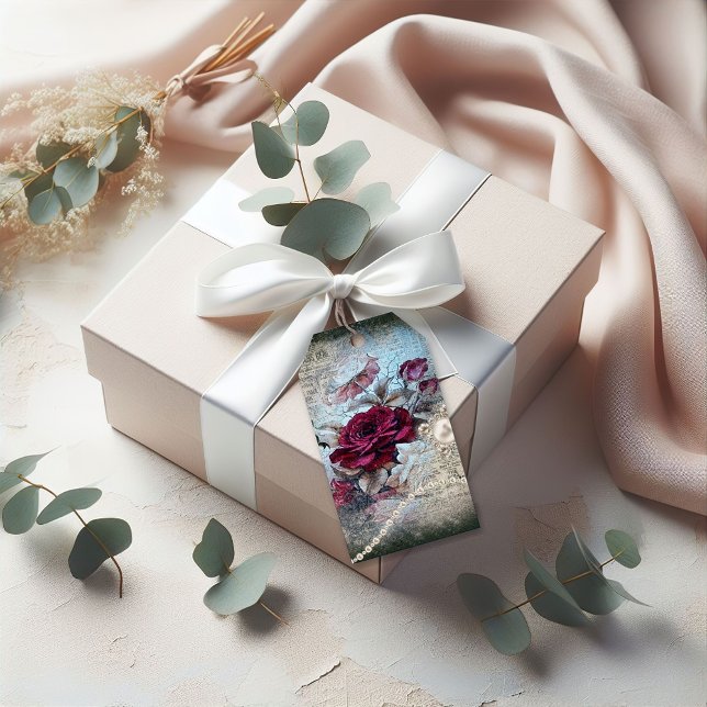 Étiquettes-cadeau Rose victorien Ephemera (Créateur téléchargé)