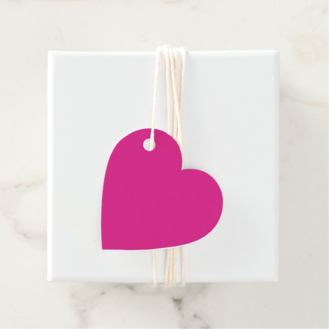 Étiquettes Cadeau rose vif néon | rose solide (En situation)