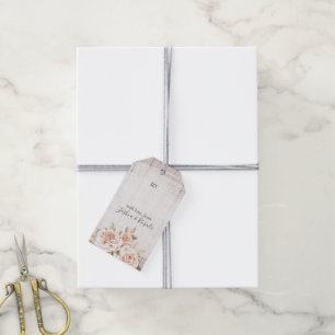 Étiquettes-cadeau Roses Romantiques Rustiques Mariage Jardin Personn