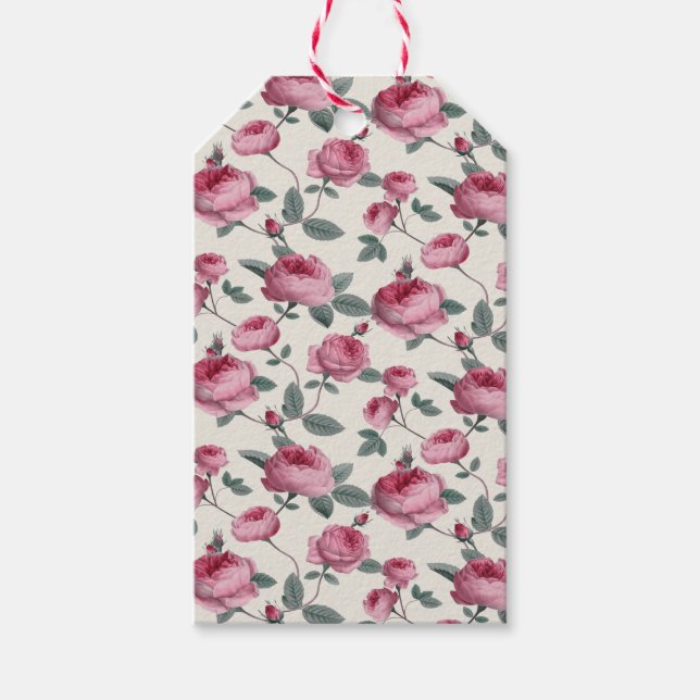 Étiquettes-cadeau Roses roses (Devant)