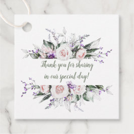 Étiquettes Cadeau Roses roses violettes Fleurs sauvages Mariage de c