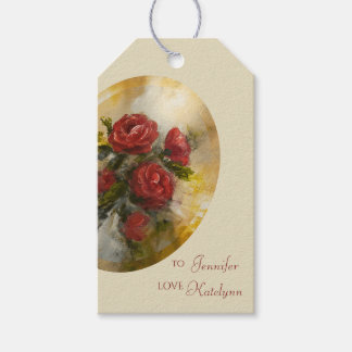 Étiquettes-cadeau Roses Rouges