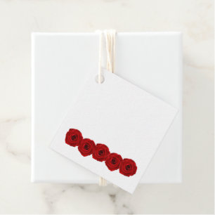 Étiquettes Cadeau Roses Rouges Élégant Saint-Valentin Amour