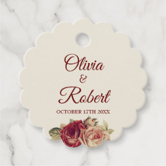 Étiquettes Cadeau Roses vintages