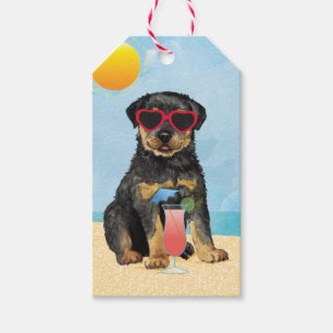 Étiquettes-cadeau Rottweiler été