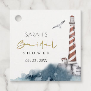 ÉTIQUETTES CADEAU ROUGE PHAR BLEU LUMINEUX MER MARIAGE PLUVIEUX