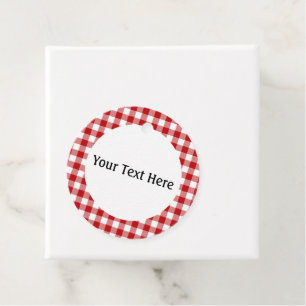 Étiquettes Cadeau Rouge Plaid, En vichy rouge