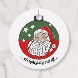 Étiquettes Cadeau Rouge/Vert Père Noël