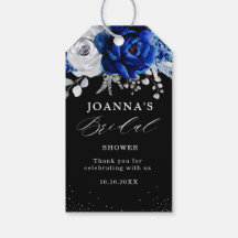 Royal Bleu Blanc Métallurier Argent Floral Mariage