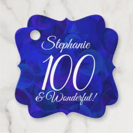 Étiquettes Cadeau Royal Blue 100 et merveilleuse fête d'anniversaire