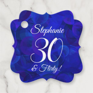 Étiquettes Cadeau Royal Blue 30 et Flirty Birthday Party
