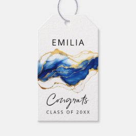Étiquettes-cadeau Royal Blue Yellow Gold Congrats Graduation