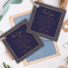 Étiquettes Cadeau Royal Intricate Regal Marine & Gold Design Mariage