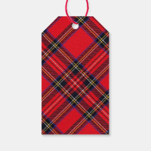 Étiquettes-cadeau Royal Stewart tartan rouge noir plaid