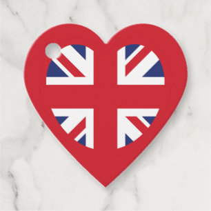 Étiquettes Cadeau Royaume-Uni Union Jack Flag Heart