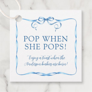 Étiquettes Cadeau Ruban Bleu Aquarelle Pop Quand Elle Pète