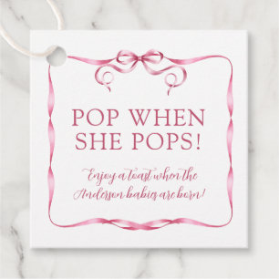 Étiquettes Cadeau Ruban Rose Aquarelle Pop Quand Elle Pète
