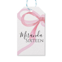 Ruban Rose Sweet Seize Anniversaire etiqueta pour 