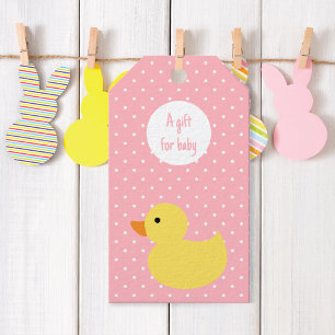 Étiquettes-cadeau Rubber Duck Polka Dot Baby shower Tags cadeaux