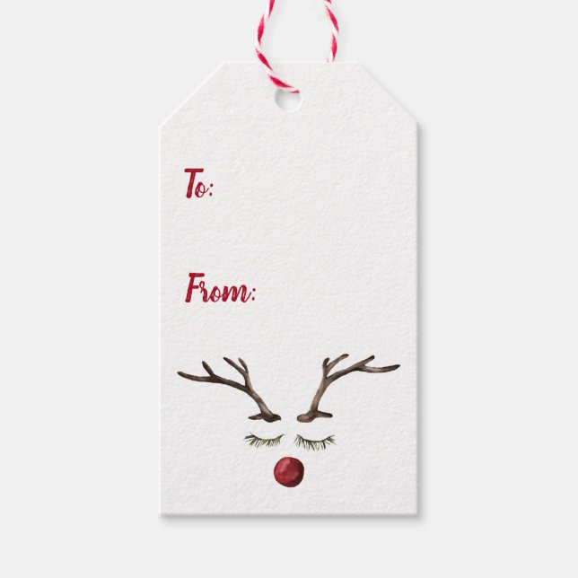 Étiquettes-cadeau Rudolph Red Nose Reindeer (Devant)