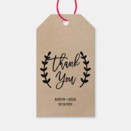 Étiquettes-cadeau Rustic Chic Faux Kraft Merci Favoriser Tags