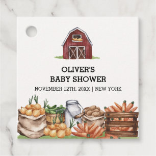 Étiquettes Cadeau Rustic Country Baby shower végétarien cultivé loca