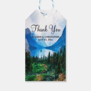 Étiquettes-cadeau Rustic Country Mountains Pittoresque Nature Mariag